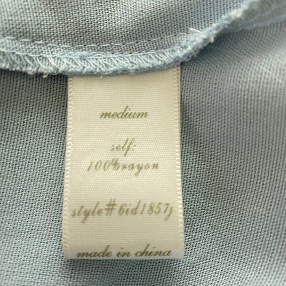 Blue Rain Boho Embroidered Mini Tunic Dress M Blue Southwestern Coastal Beach - Picture 6 of 12